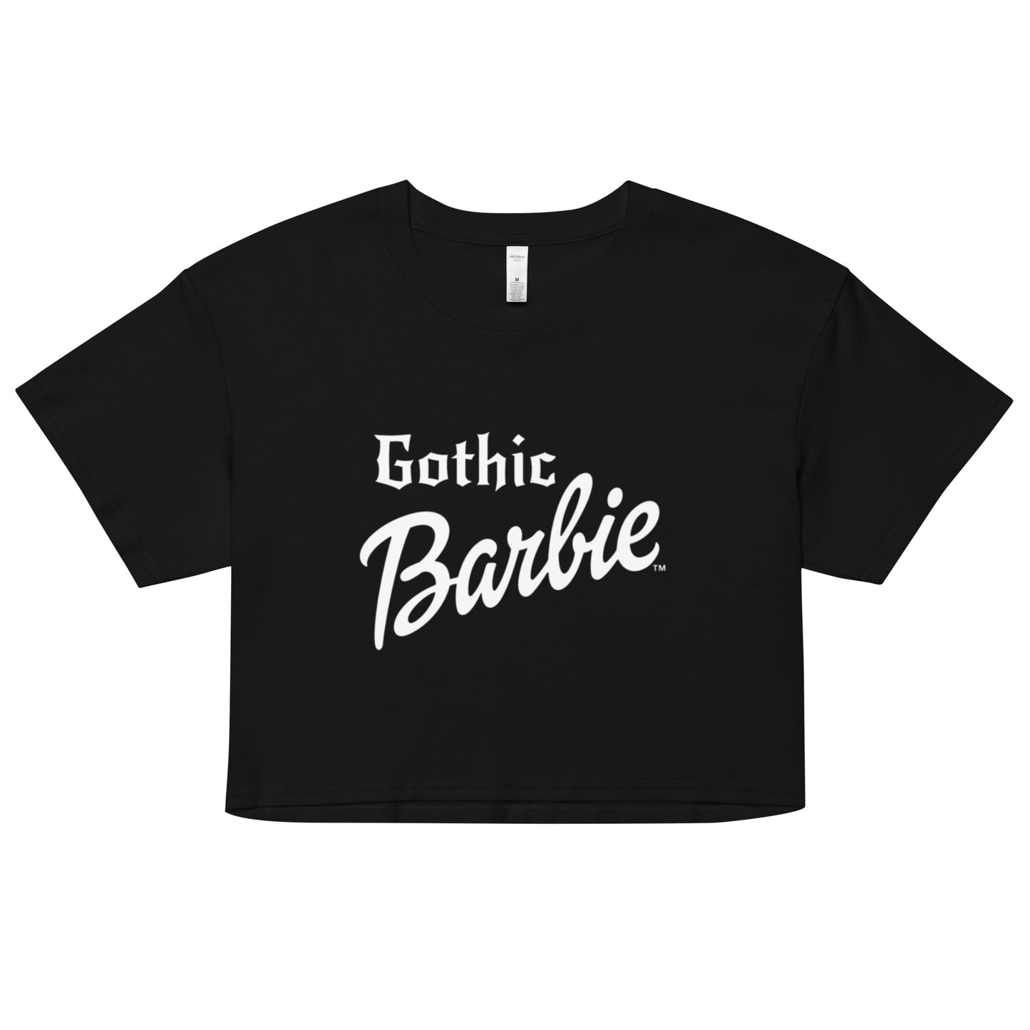 Gothic Barbie crop top tee