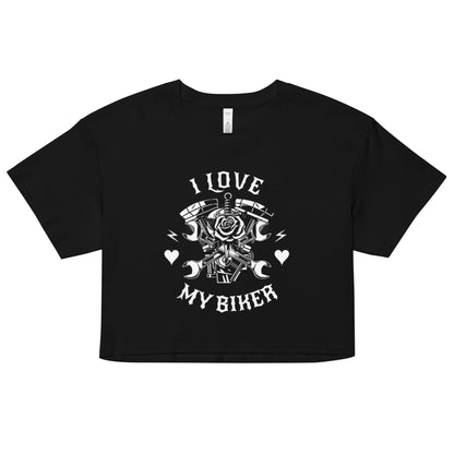 I Love My Biker crop tee