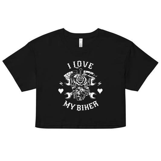 I Love My Biker crop tee