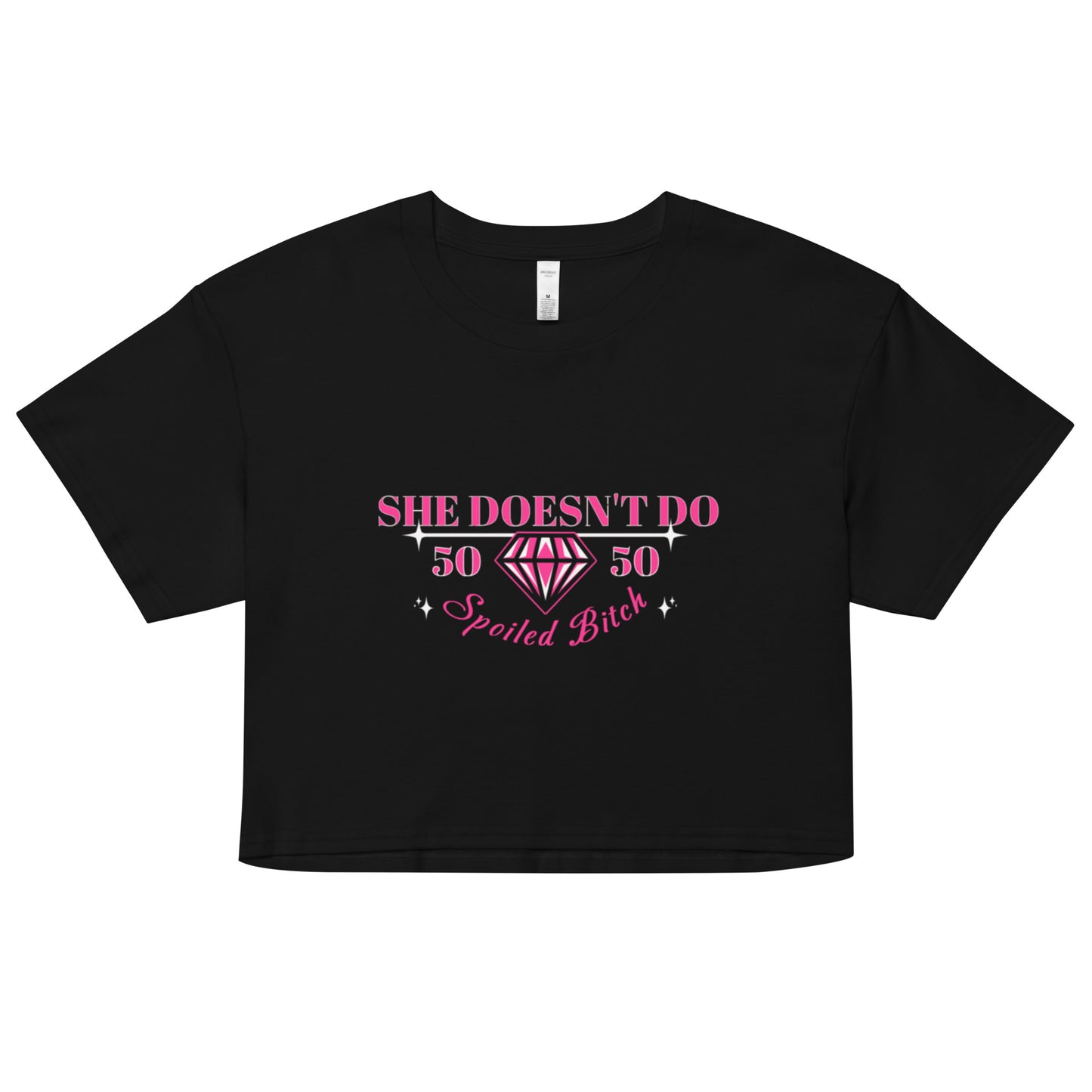 She Doesn't Do 50/50 crop top tee