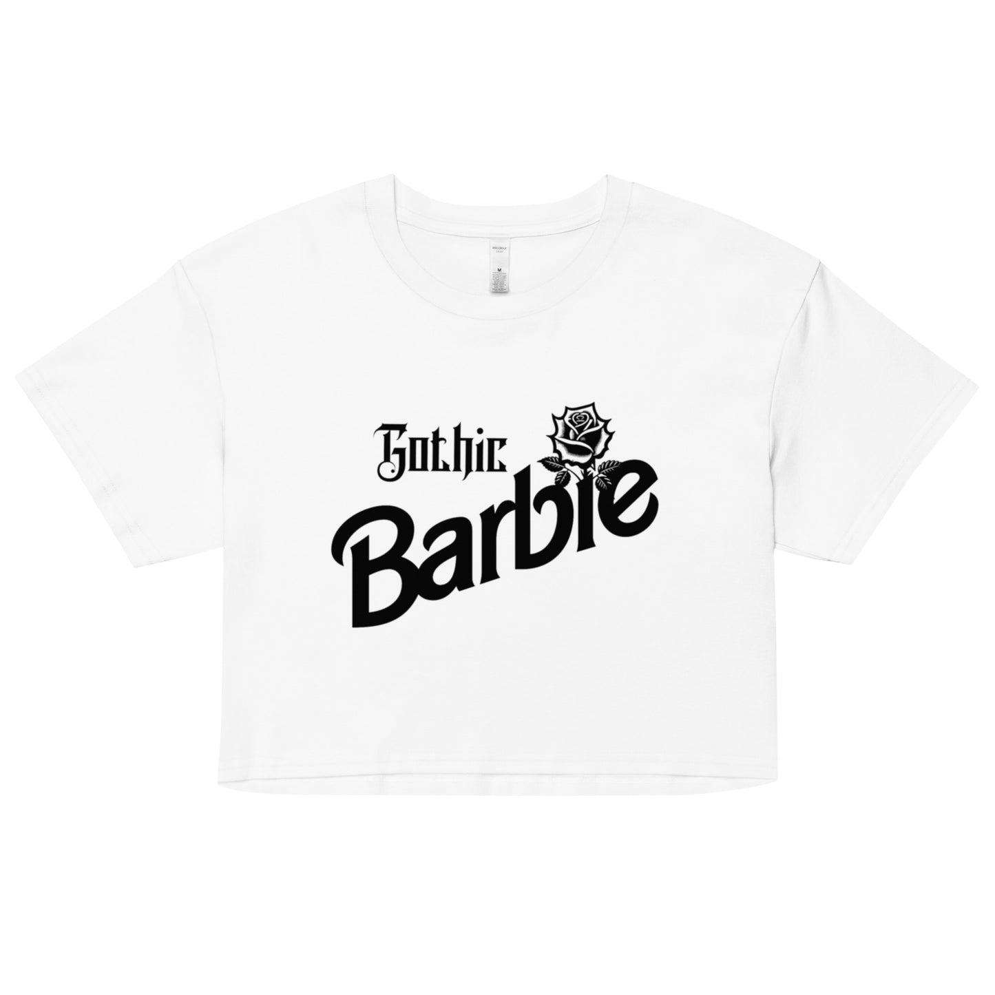 Gothic Barbie crop top tee