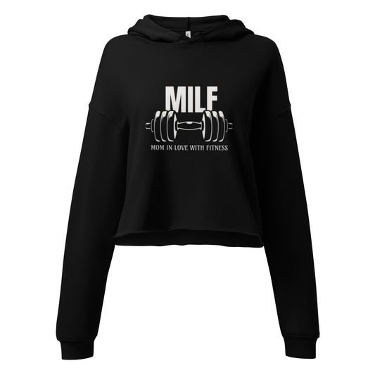 Mom In Love With Fitness cropped hoody